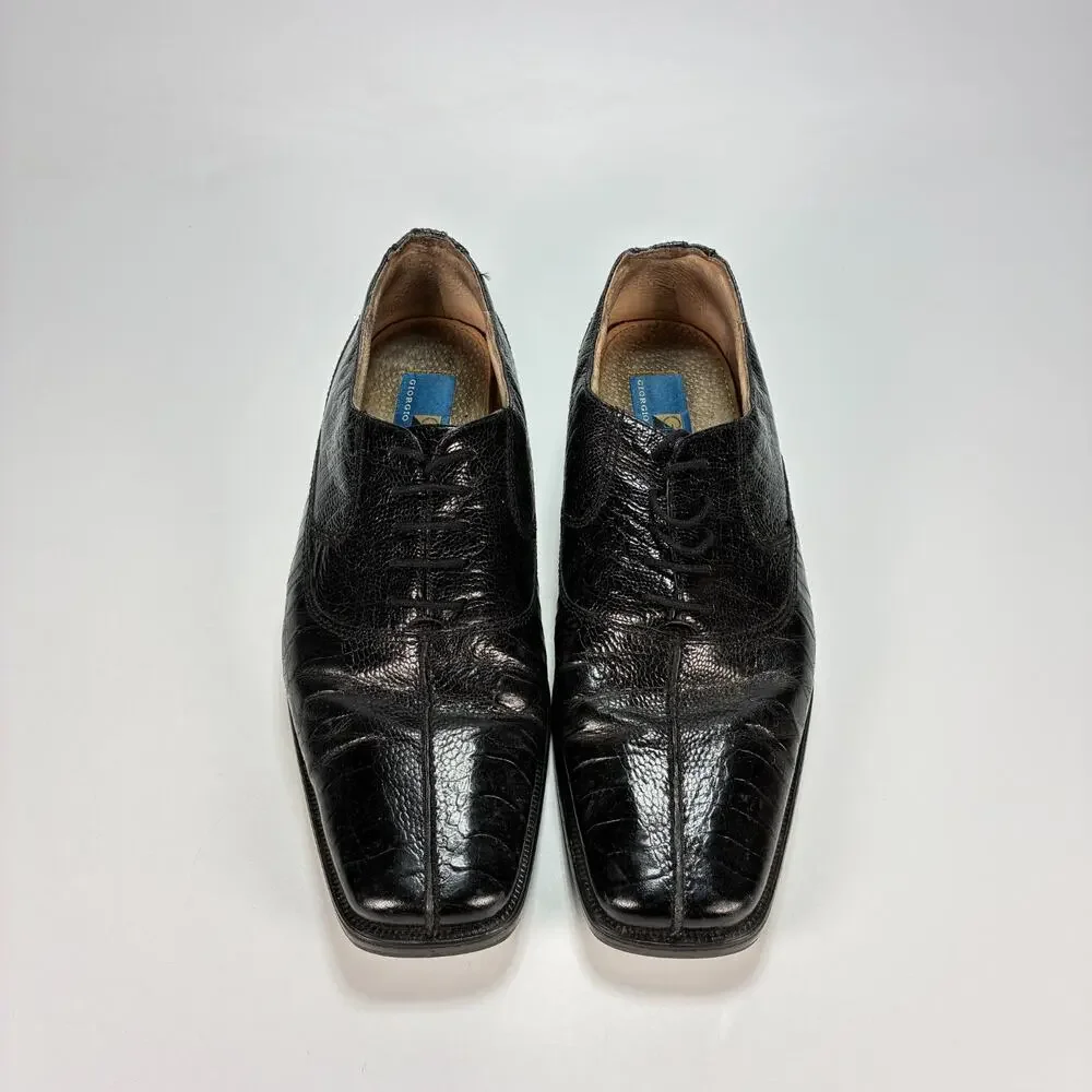 Giorgio Brutini Black Leather Casual Square Toe Oxford Dress Shoes Men's Sz 8.5M